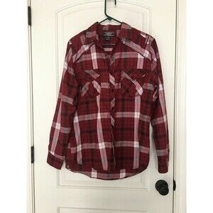 Courage Men's Plaid Shirt Button Up Long Sleeve Casual Size Medium